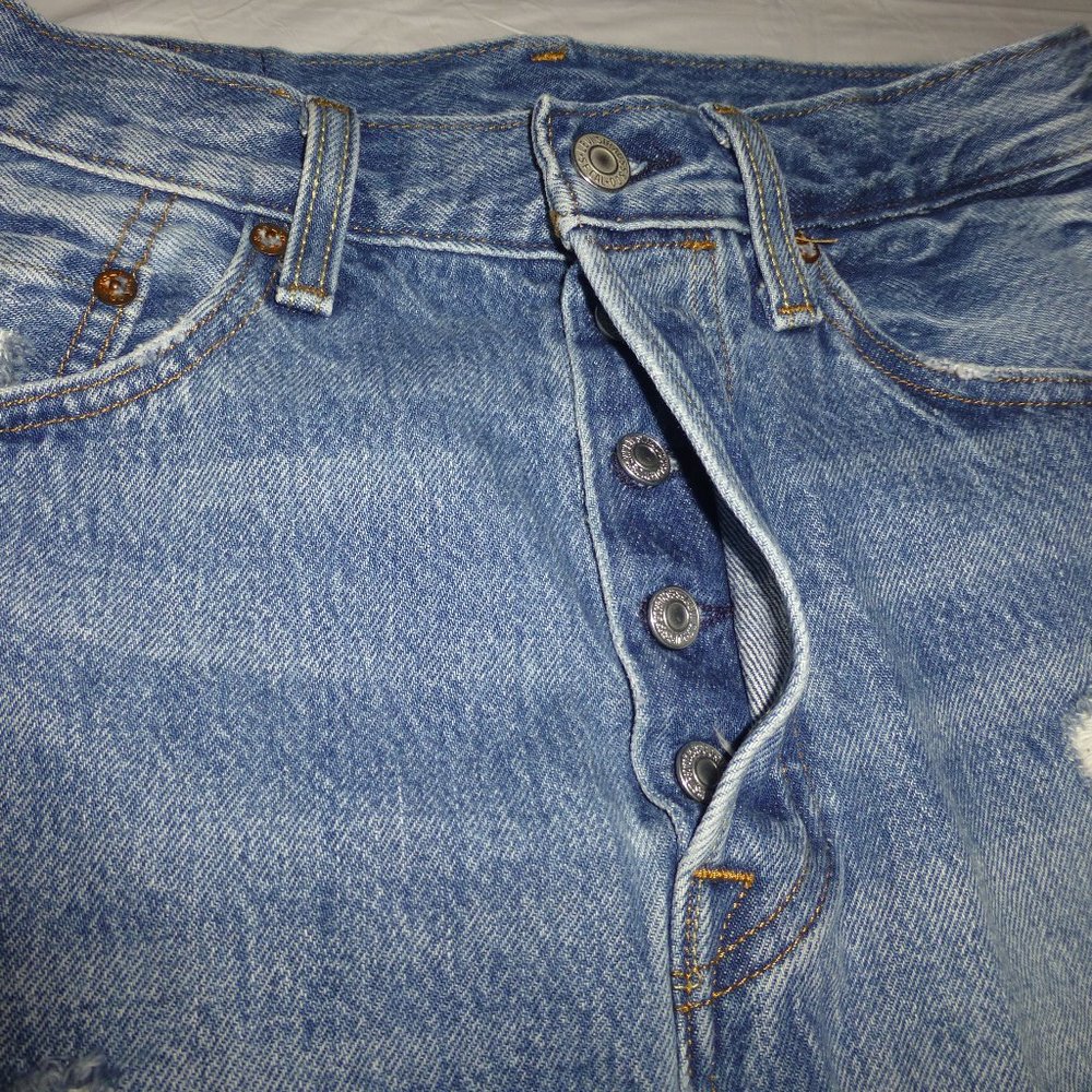 Levi's Five Pocket Button Fly Distressed Jean Ski… - image 5